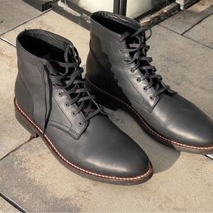 Thursday Boot Company Black Leather Lace-Up Boots